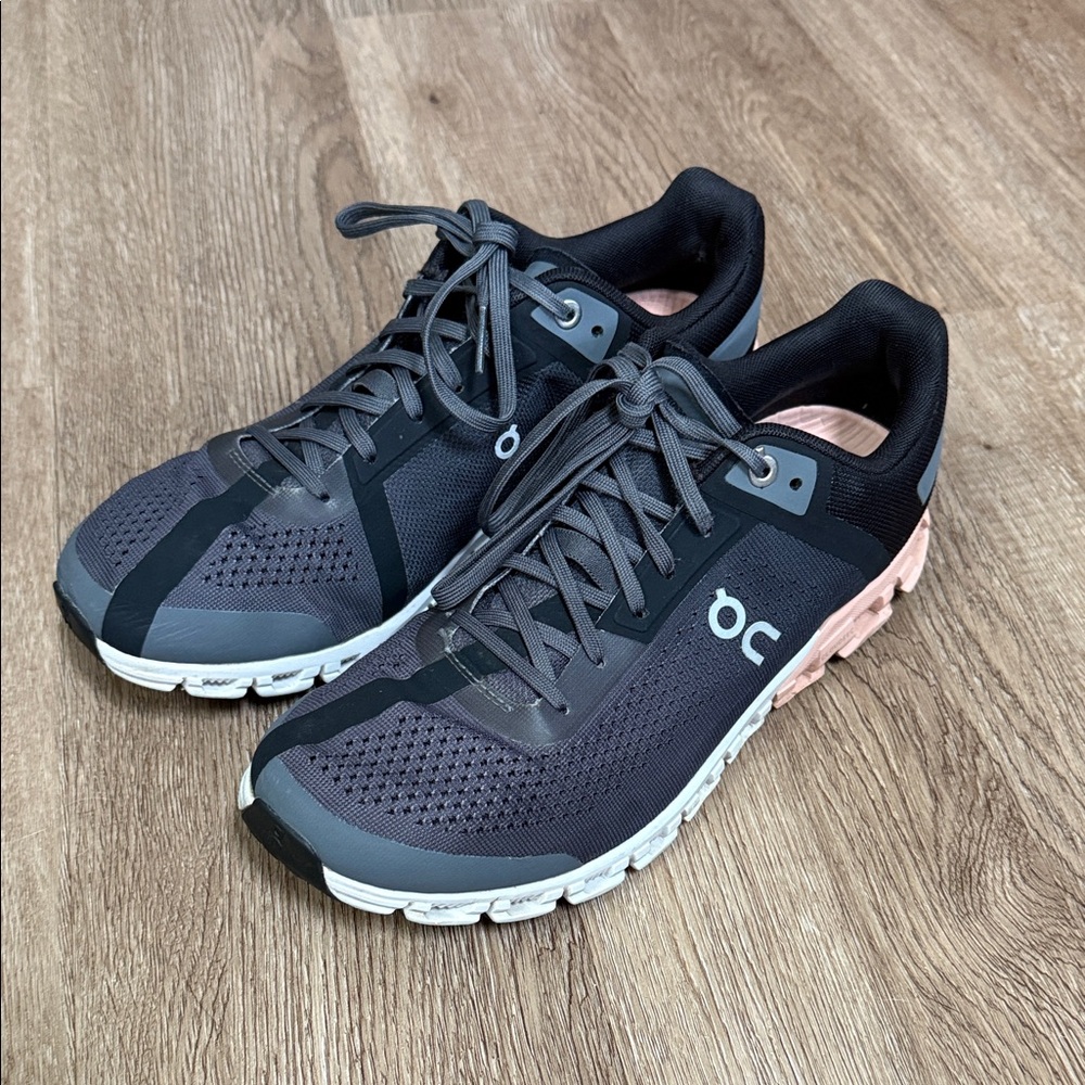On Running Women's Black and Pink Athletic Shoes